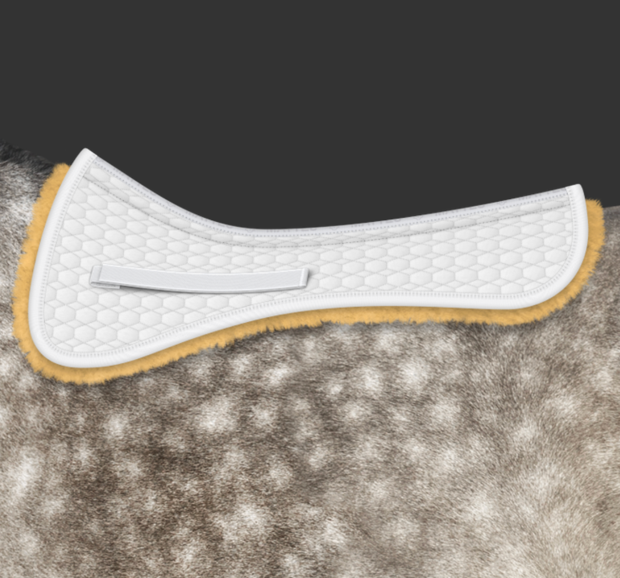 Mattes Lammepad Uden Kant Dressur - Hvid/Natur