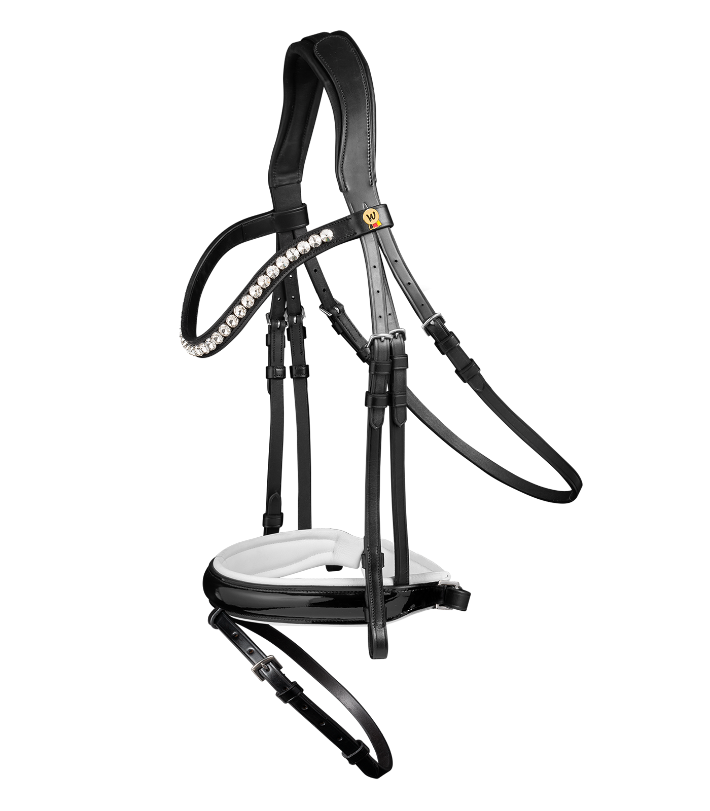 Waldhausen S-line Timeless Trense m. Tilbagetræk - Sort m. hvid foring