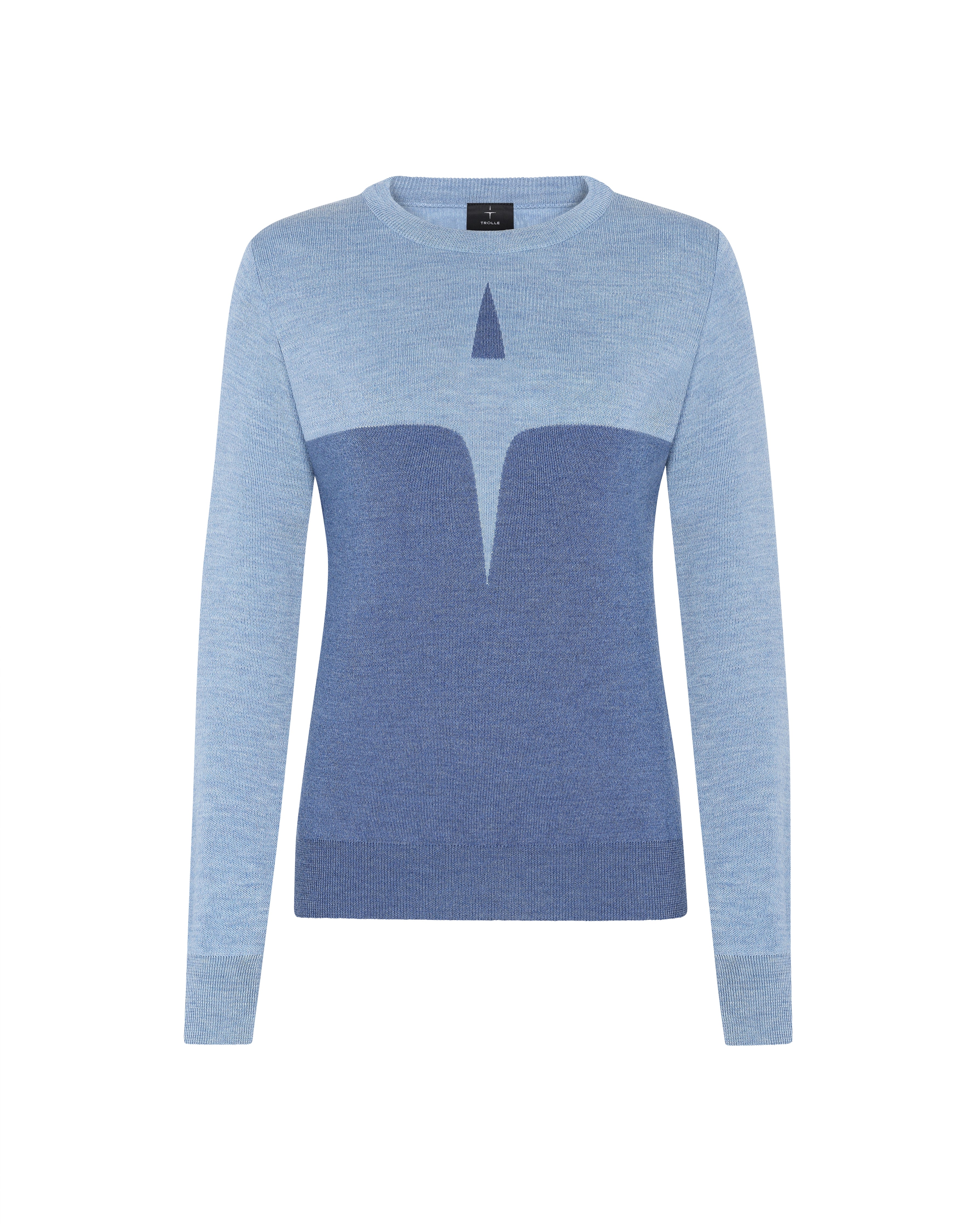 Trolle Merino Starlogo Sweater - Blue Fog/Blue