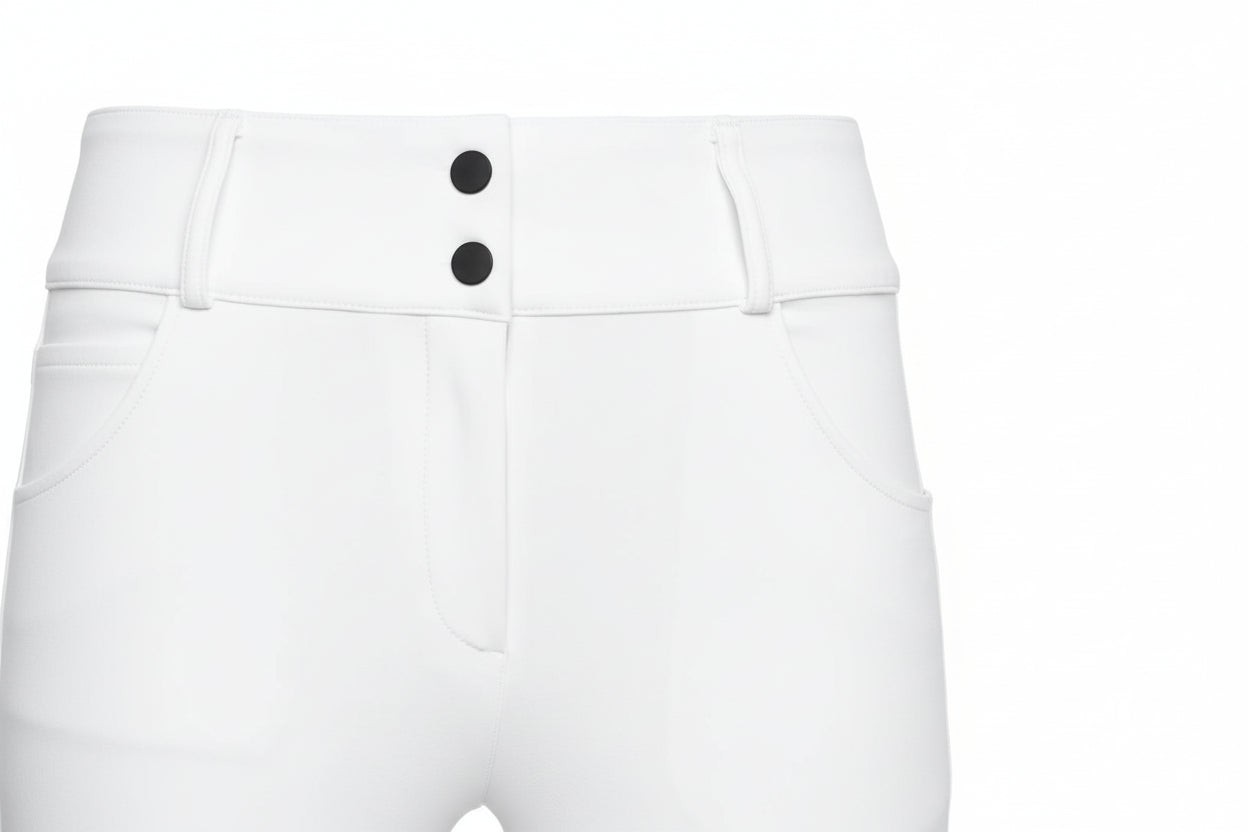 Trolle Projects Star Cut Hight Waist Ridebukser M. Knægrip - Hvid