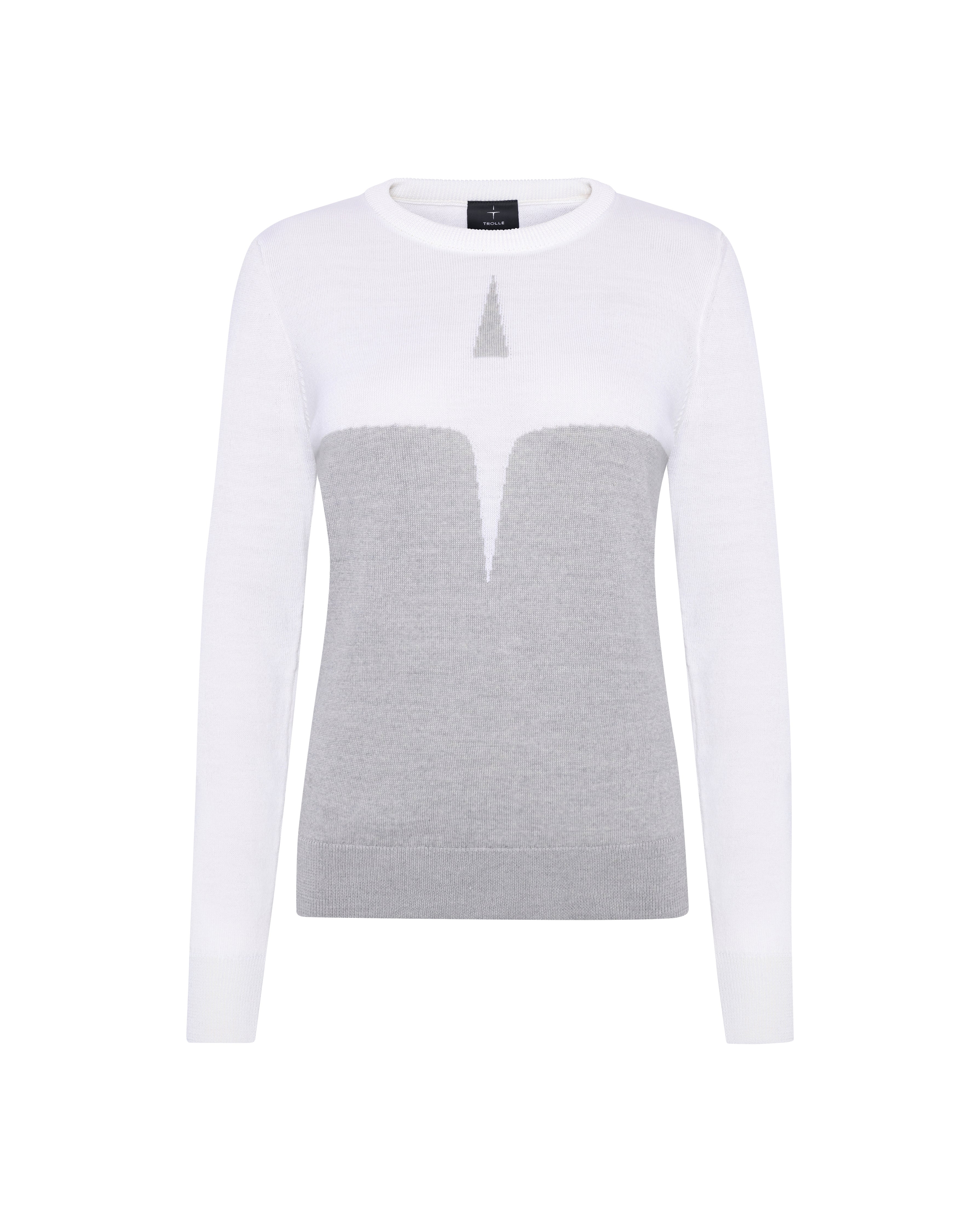 Trolle Projects Marino Starlogo Sweater - Light Grey/White