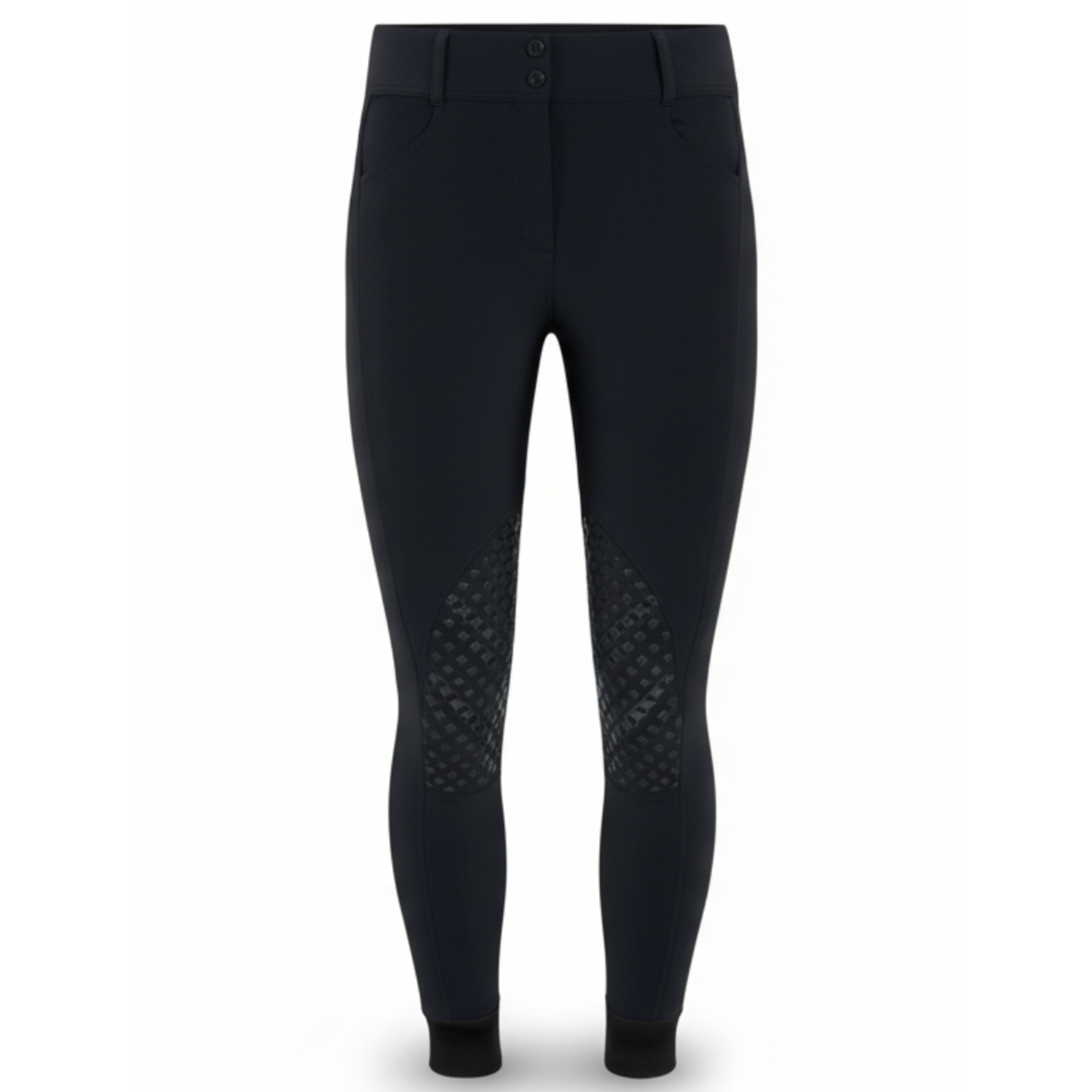 Trolle Projects Star Cut Hight Waist Ridebuks M. Knægrip - Sort