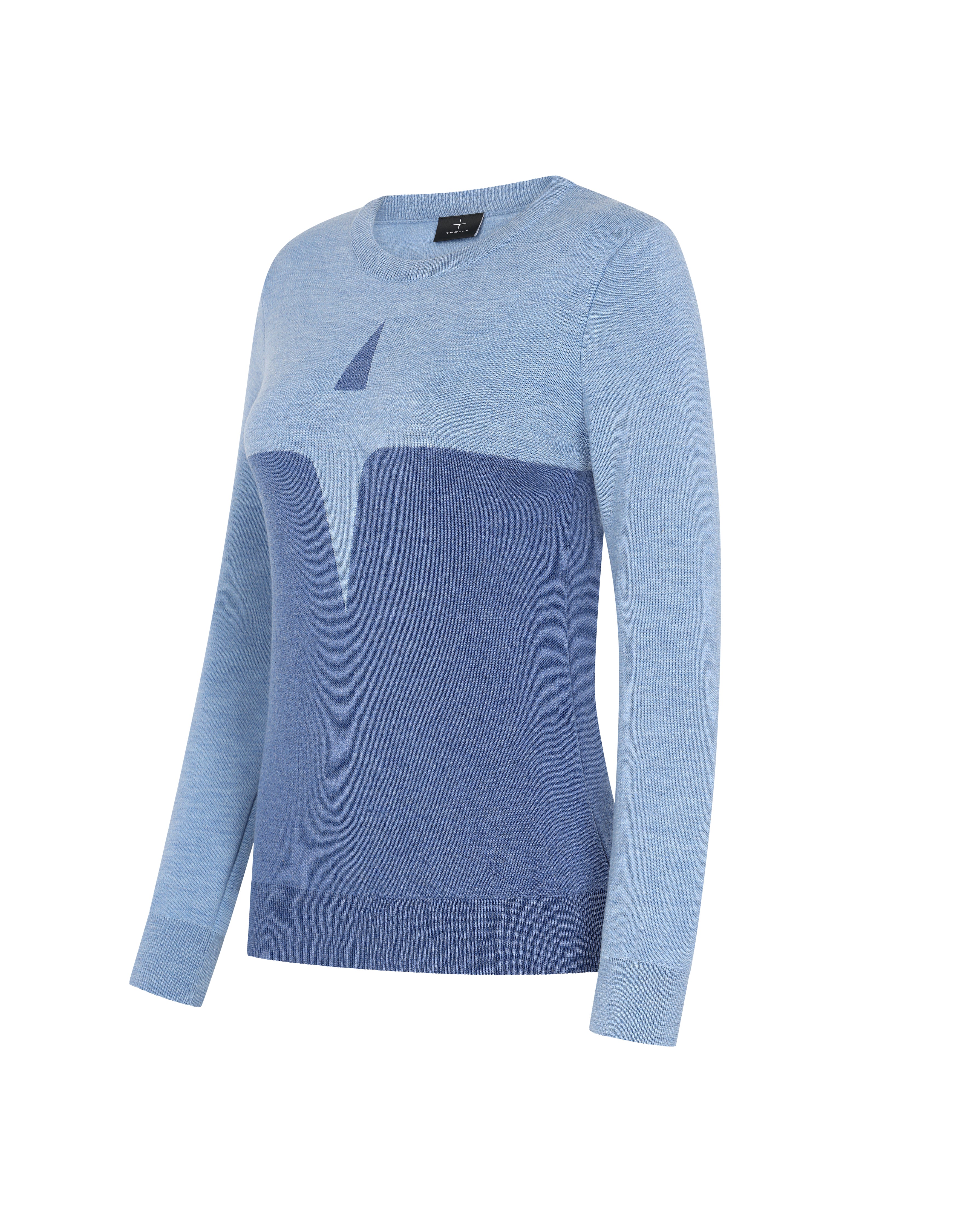 Trolle Merino Starlogo Sweater - Blue Fog/Blue