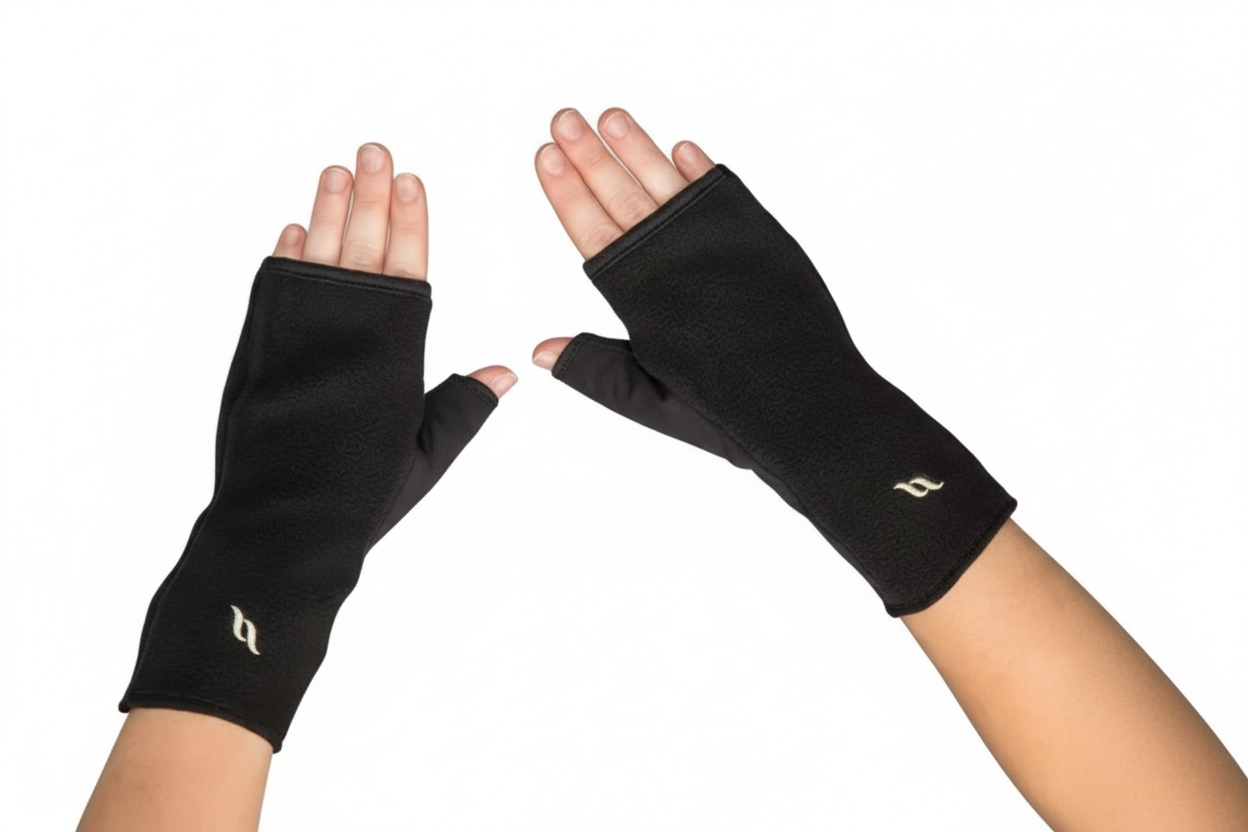 Back On Track Korte Fleecehandsker - Sort