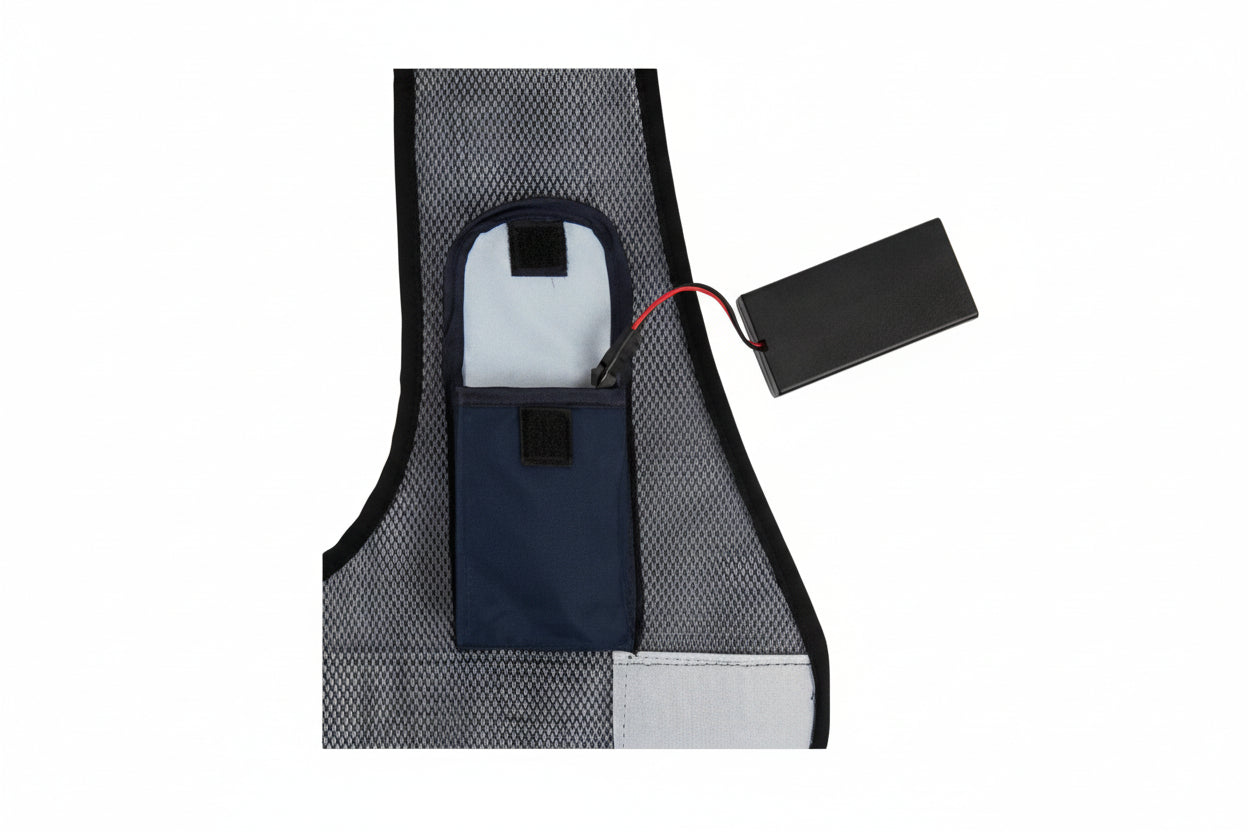 BR Refleks Vest Med Lys Til Børn - Sort/Sølv