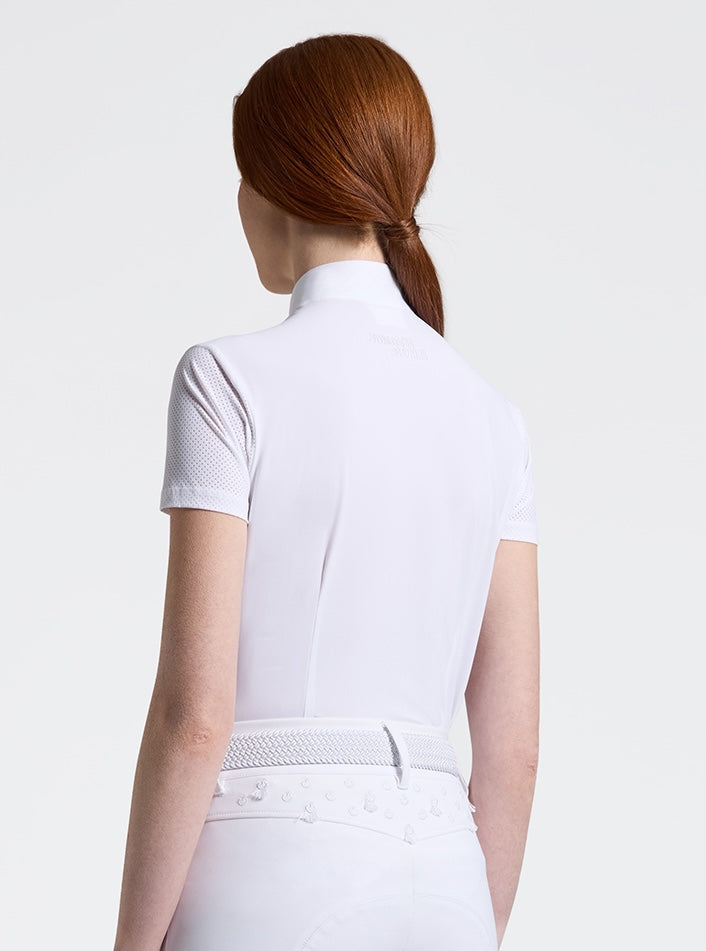 Cavalleria Toscana Perforated Jersey Stævnebluse - Hvid