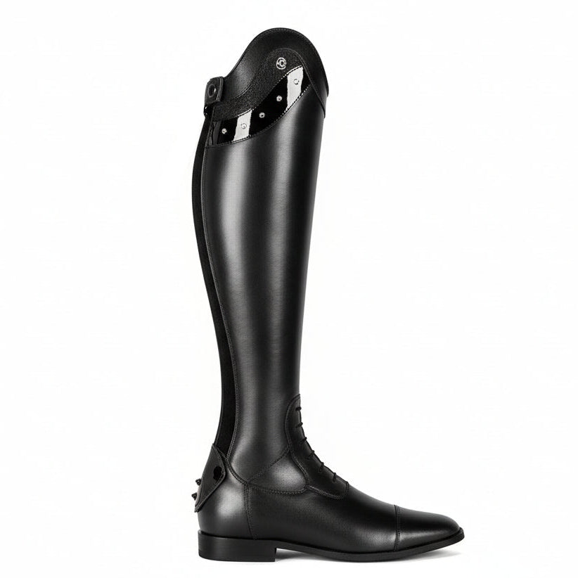 Cavallo CAVALLINUS Slim Læderridestøvler Lak, Strass & Bling - Sort