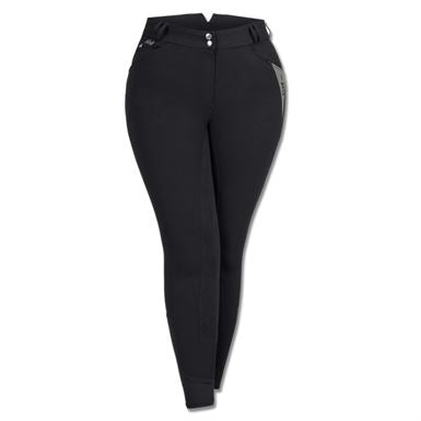 Elly Plus Size Ridebukser m. Fuldgrip - Sort
