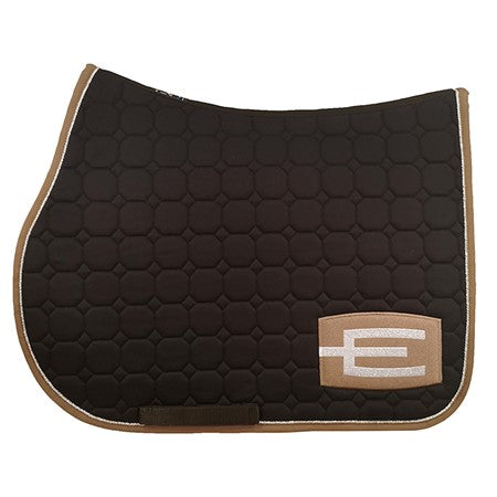 Equiline Octagon Springunderlag - Sort/Cappuccino/Glitter Silver