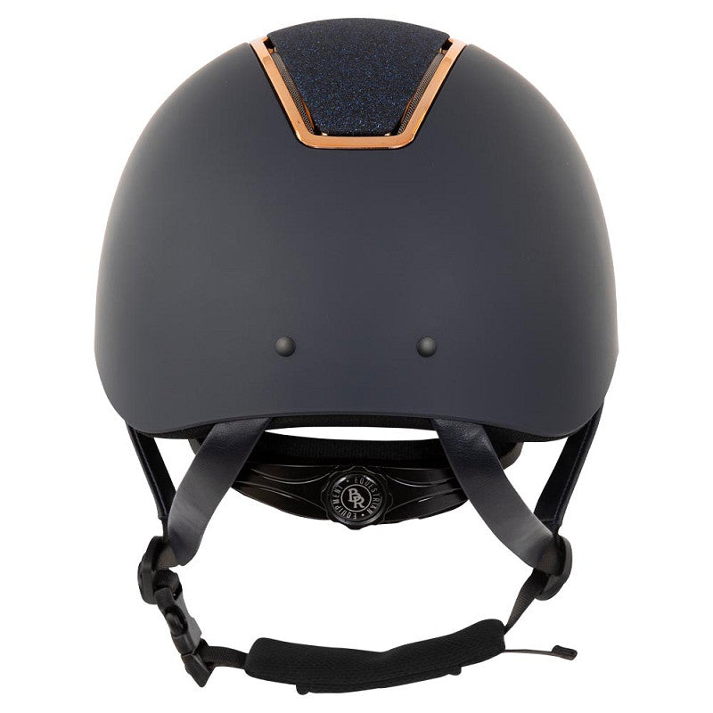 BR Ridehjelm M. Bred Skygge Omega PT. Glitter - Navy/Rosegold