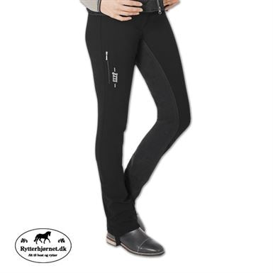 Jonka Thermo Jodhpurridebukser m. Fuldskind - Sort