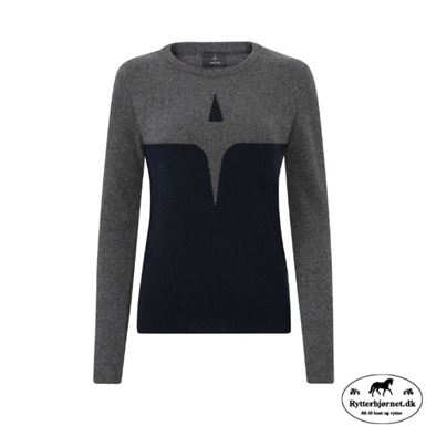 Trolle Projects Extra Fine Uld Star Crew Sweater - Navy/Grey